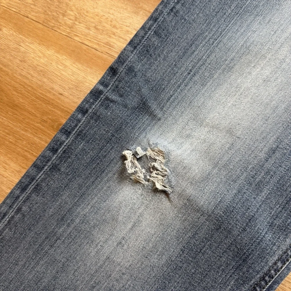 Diesel Waykee Jeans Men 33x32 Blue Straight Leg Distress Medium Wash Faded 0814W